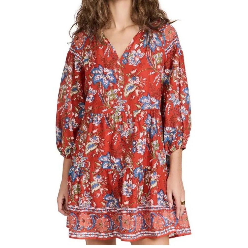 Velvet by Graham & Spencer Lilah Mini Dress Women M Red Floral Romantic Feminine